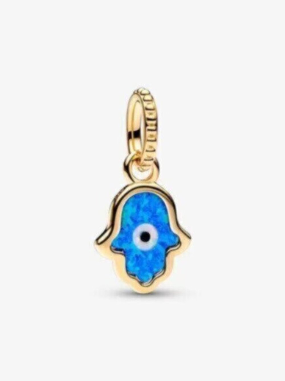 Pandora Gold Hamsa Hand Blue Evil Eye Charm